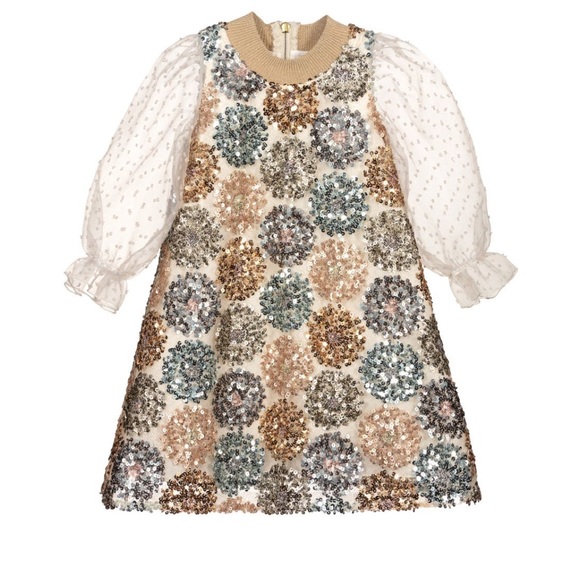 Graci Girls Gold Sequin Dress - Picture 7 of 11